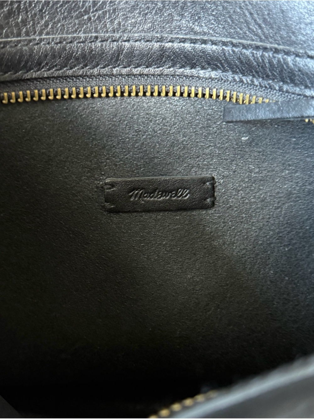 Madewell The Transport Saddlebag True Black Leather Crossbody Bag Zip Closure - Picture 6 of 9